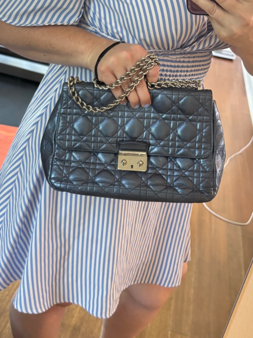 Christian Dior Miss Dior in Metallic Blue Pre-Owned - Picture 2 of 15